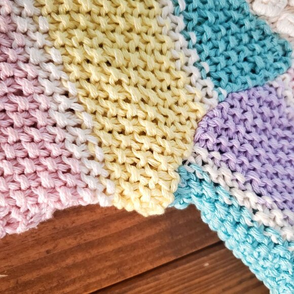 Adrienne Vittadini Pastel Cottagecore Knit Sweater Cotton Textured Long Sleeve S - Picture 13 of 14